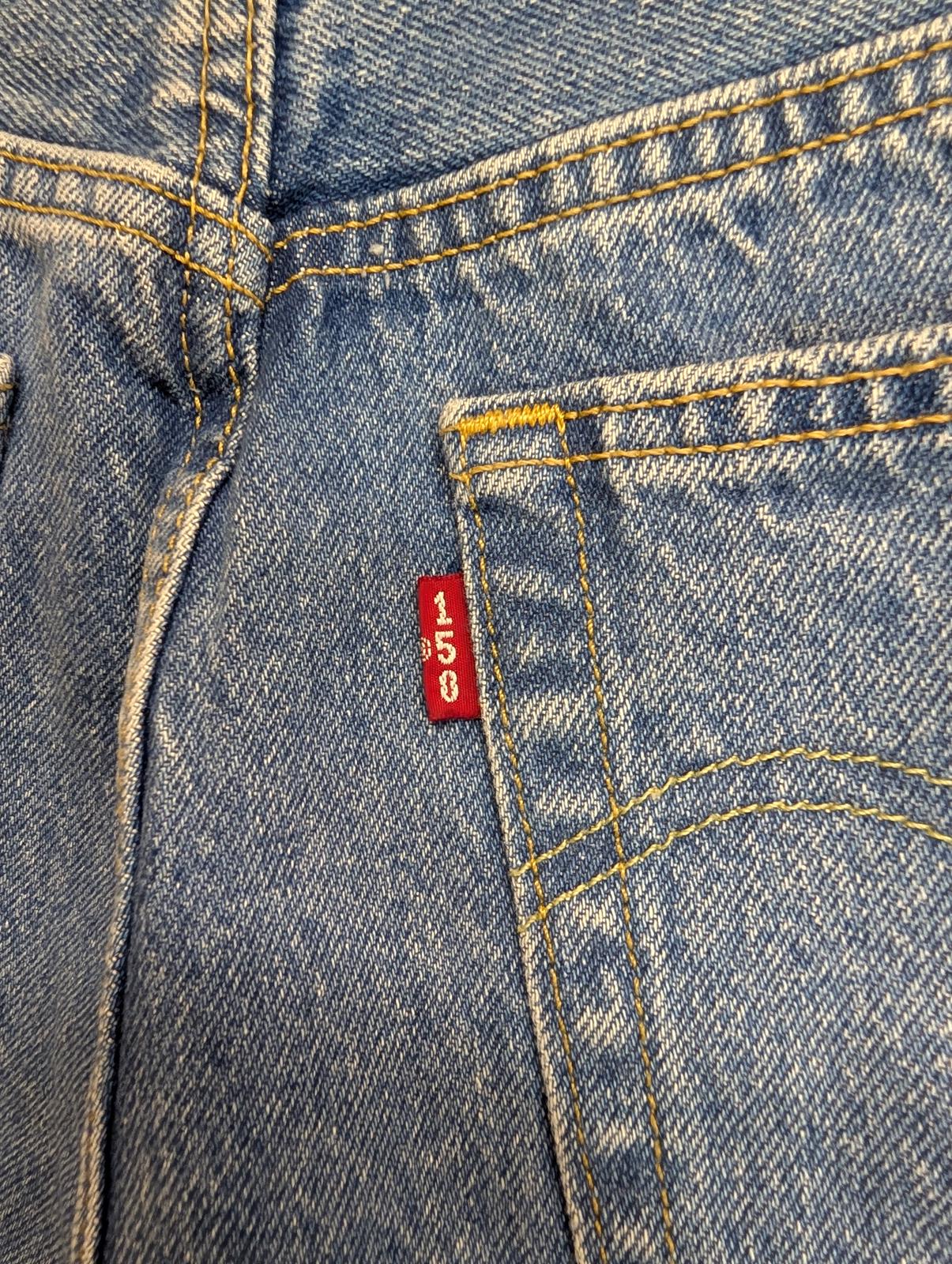Levis 501 Jeans Womens Size 14-16 W34 L30 150th Anniversary Patchwork Blue