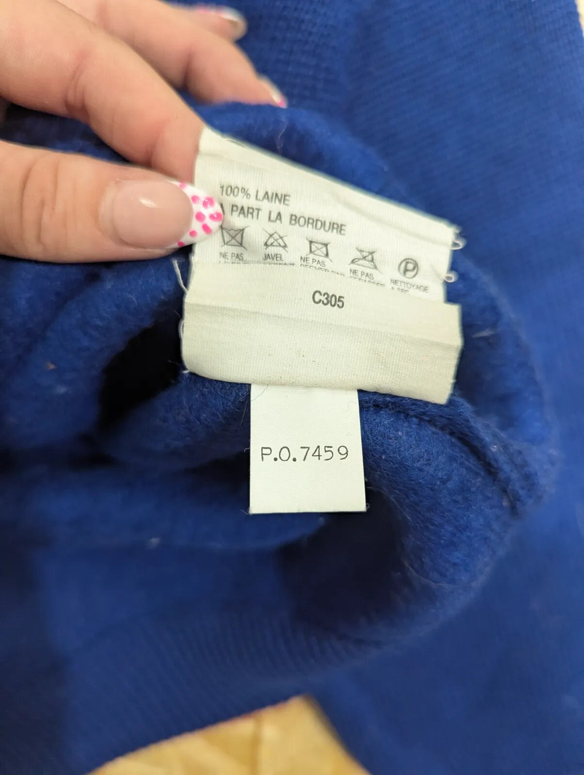 Patagonia Alpinist Heavy Wool Sweater Mens Large Blue Mock Neck Pocket Vintage