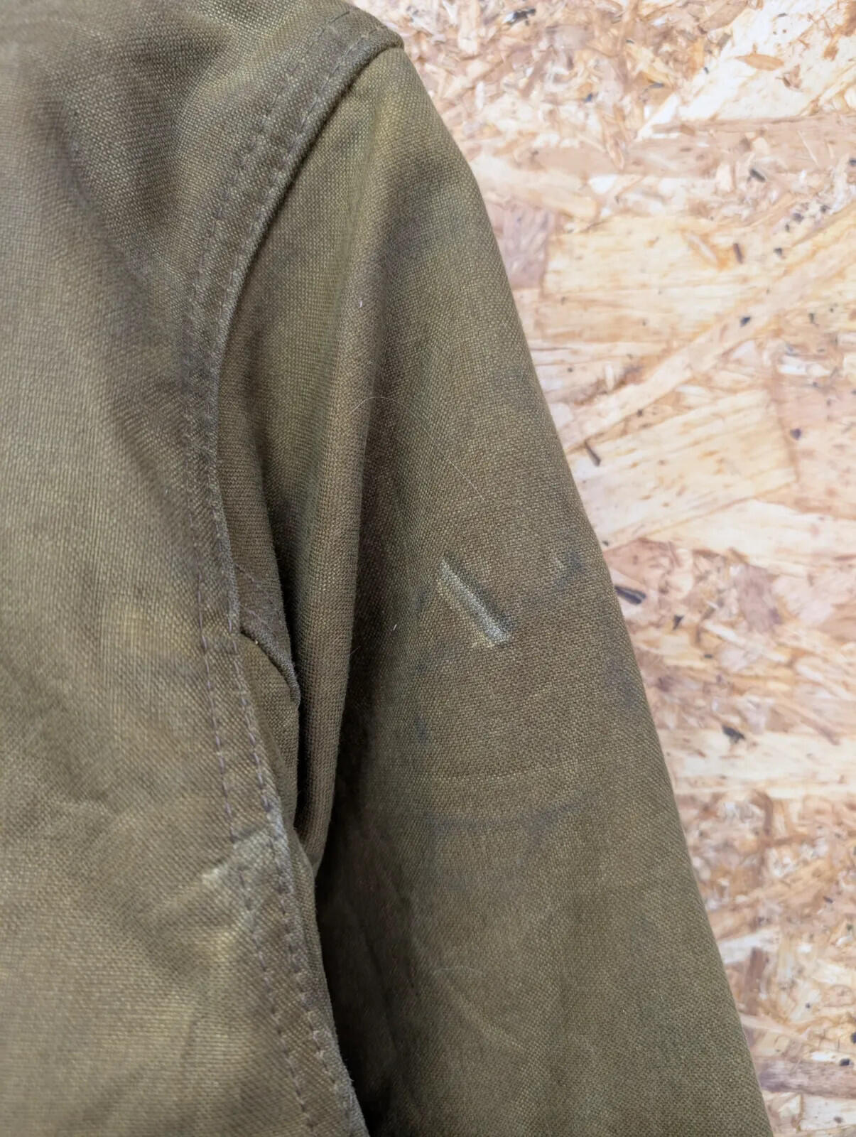 Filson Tin Cloth Cruiser Field Jacket Men Medium Long Brown Snap Double USA Tan