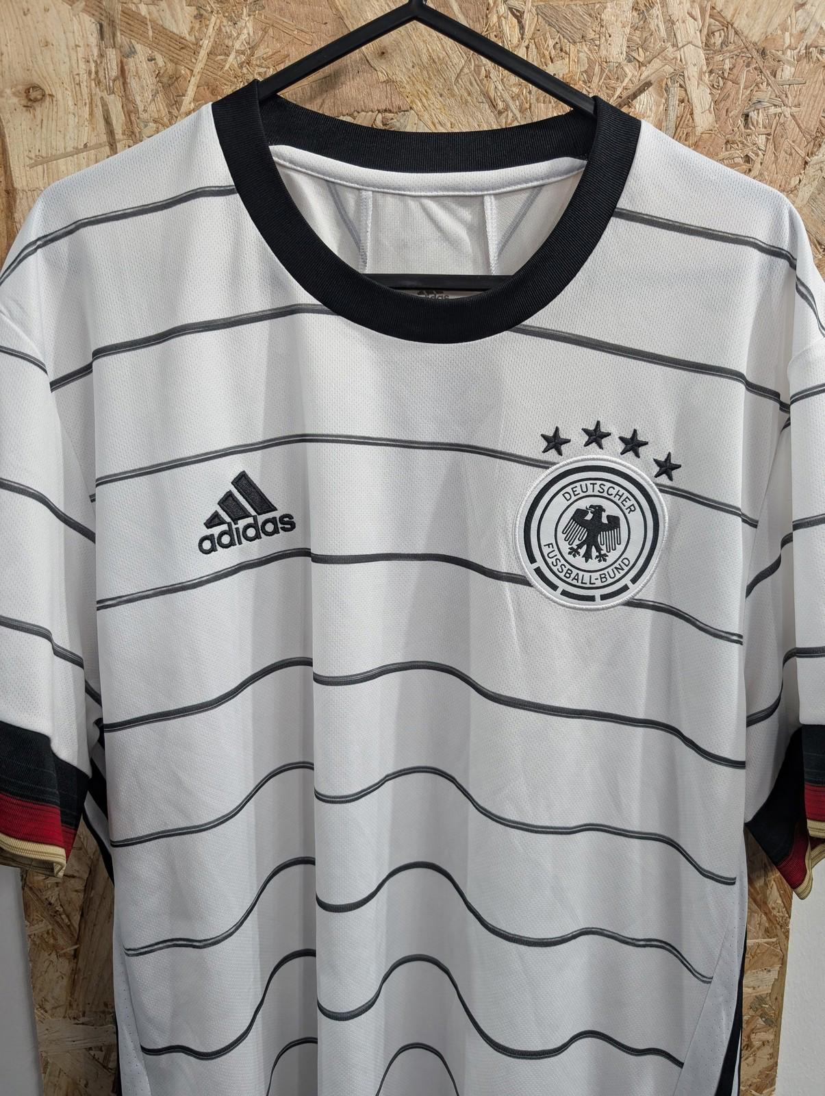 Adidas Germany Shirt Large Men National Top Aeroready Striped White Black 2020