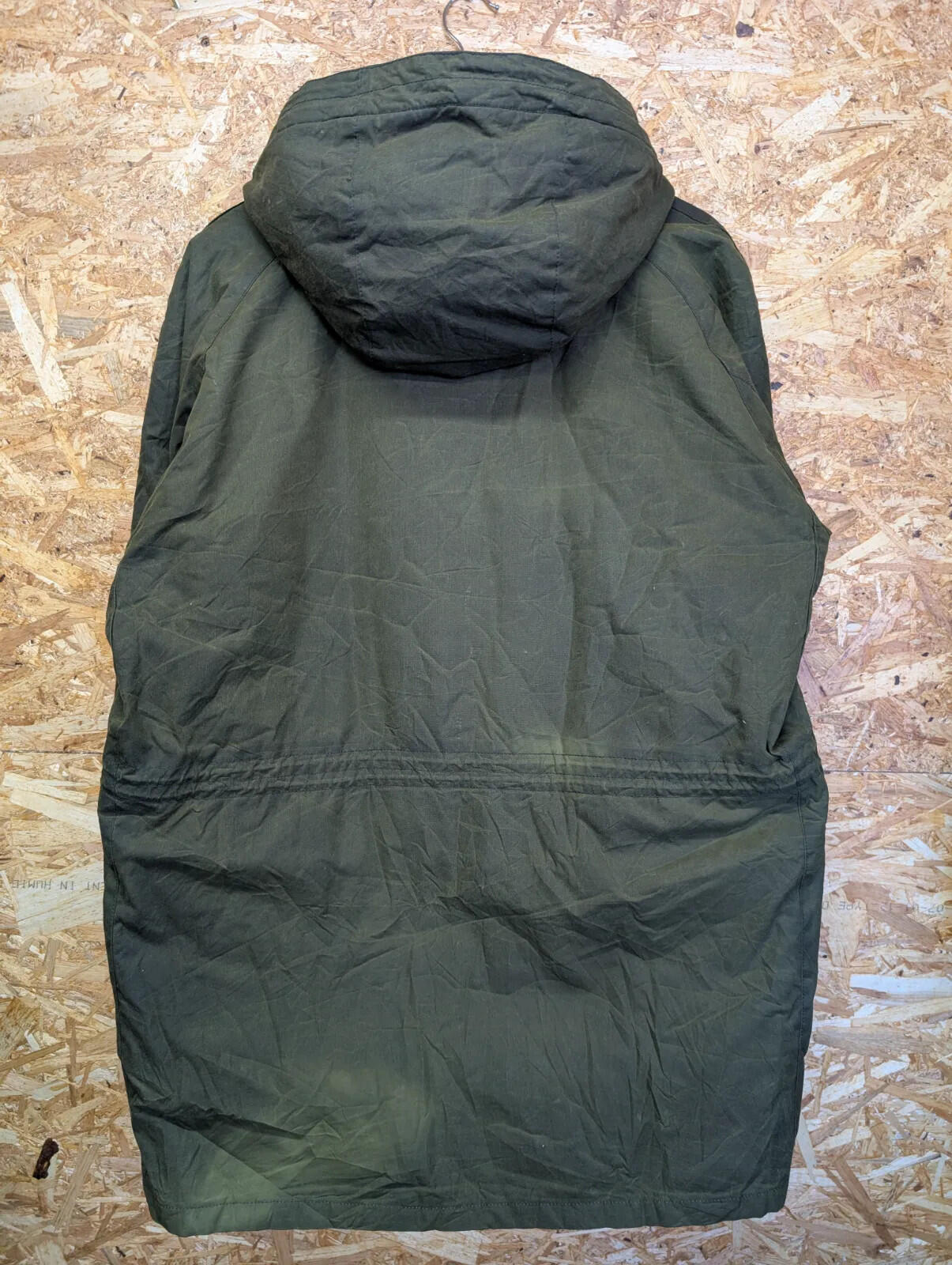 Barbour Brindle Hooded Jacket Men XXL Green Waxed Cotton Zip Fleece Parka Olive