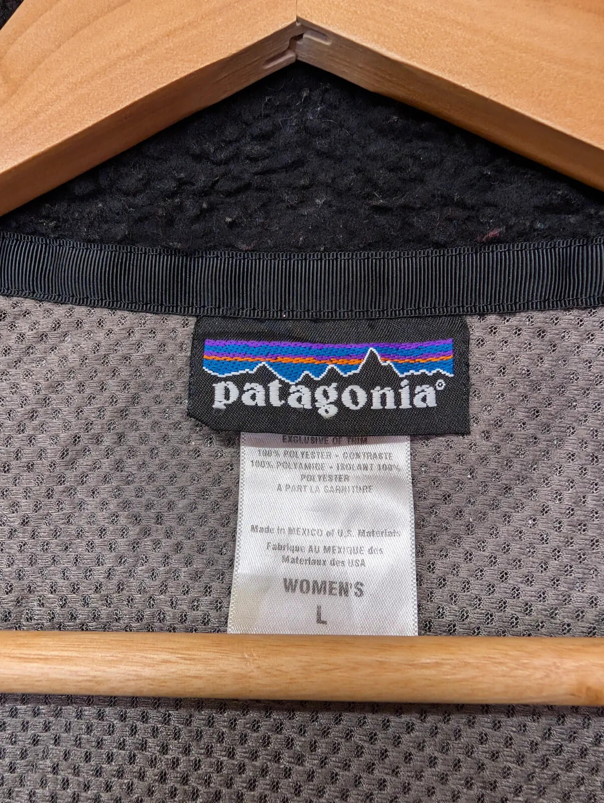 Patagonia Retro-X Fleece Jacket Womens Large Black Deep Pile Sherpa Full Zip USA