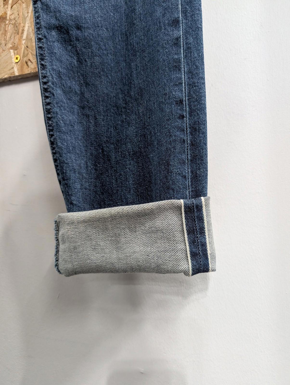 Lee Austin Selvedge Jeans Mens W32 L36 Regular Tapered Candiani Denim Mid Blue