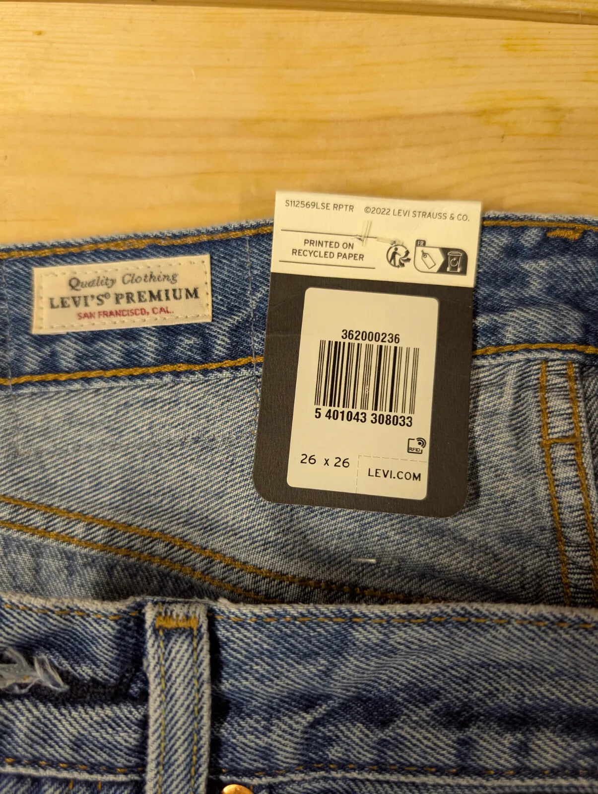 Levis 501 Original Cropped Jeans Women W26 L26 Blue Denim Regular Straight