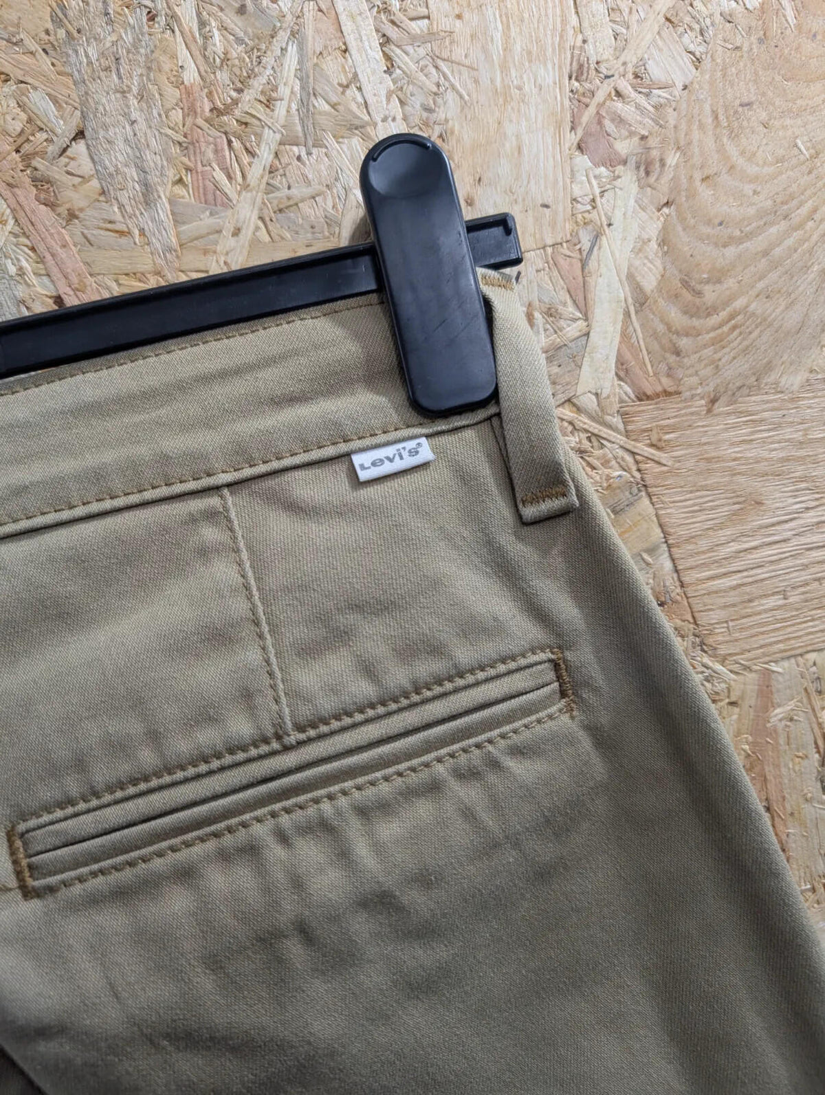 Levis Commuter Chino Trousers Mens W33 L32 Khaki Cotton Twill Straight Button