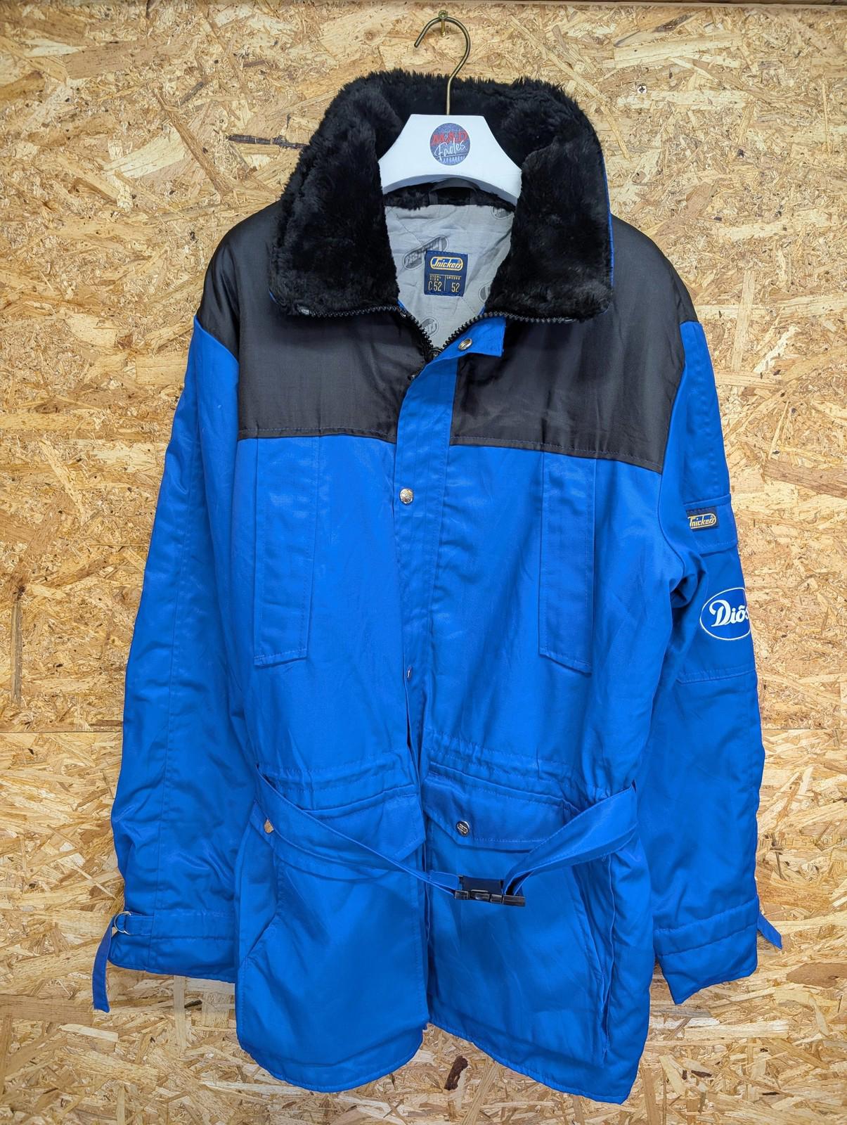Snickers Workwear Jacket Size Large 42 52 Men Mid-Length Blue Black Fur Collar