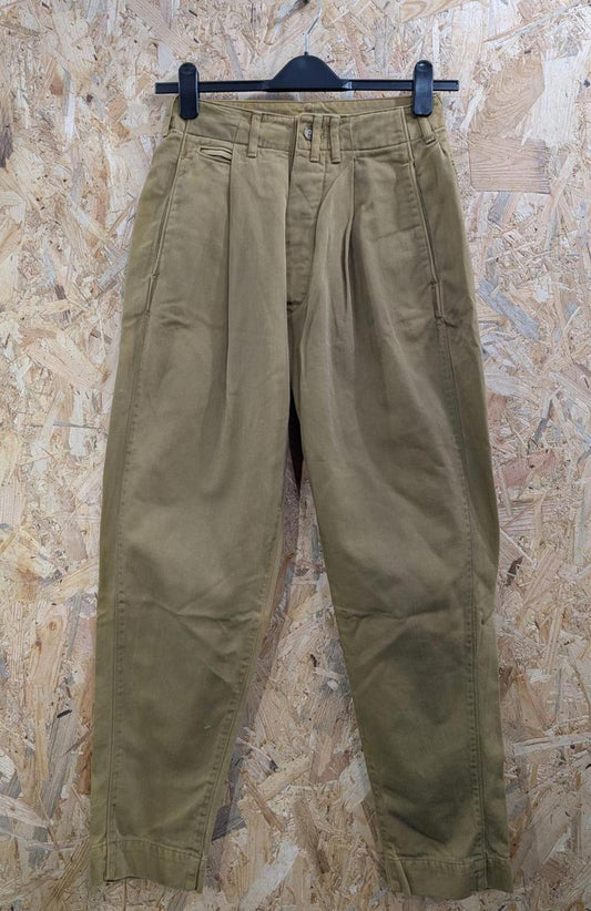 Levis Vintage Clothing 1920s Chino W26 L28 Tan Khaki Button Tapered LVC Jeans