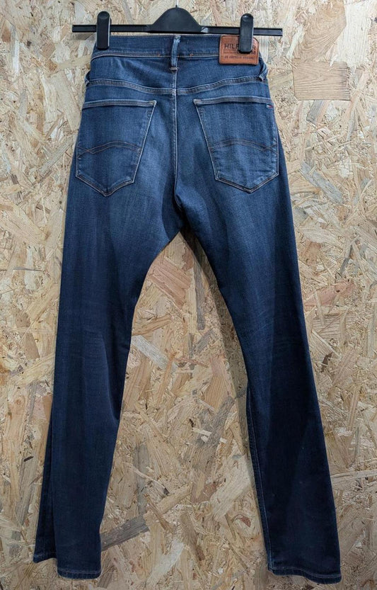 Tommy Hilfiger Sidney Slim Jeans W31 L32 Men Navy Blue Premium Stretch Denim Zip