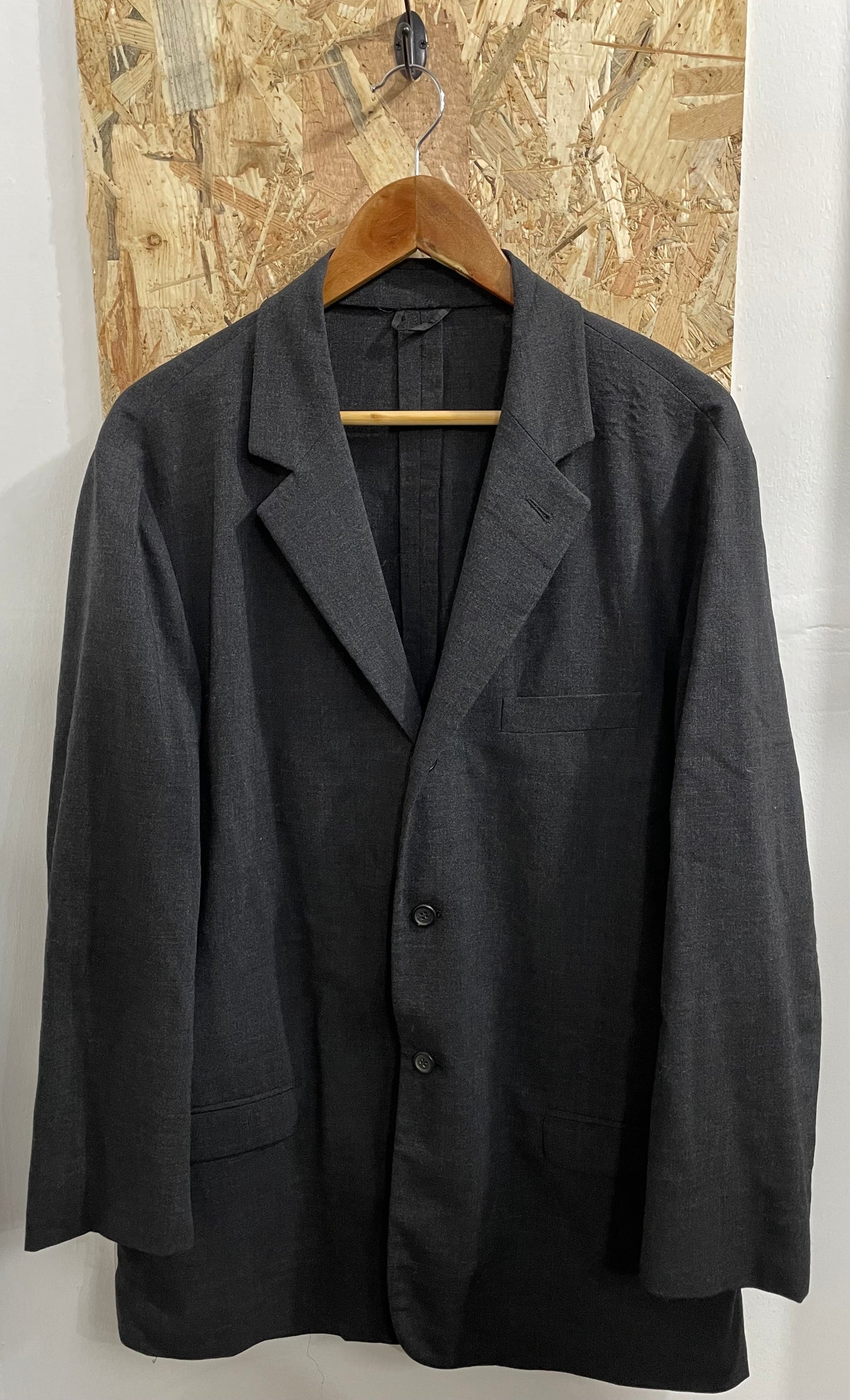 Prada Charcoal Grey Black Button Front Casual Blazer Jacket Mens Extra Large