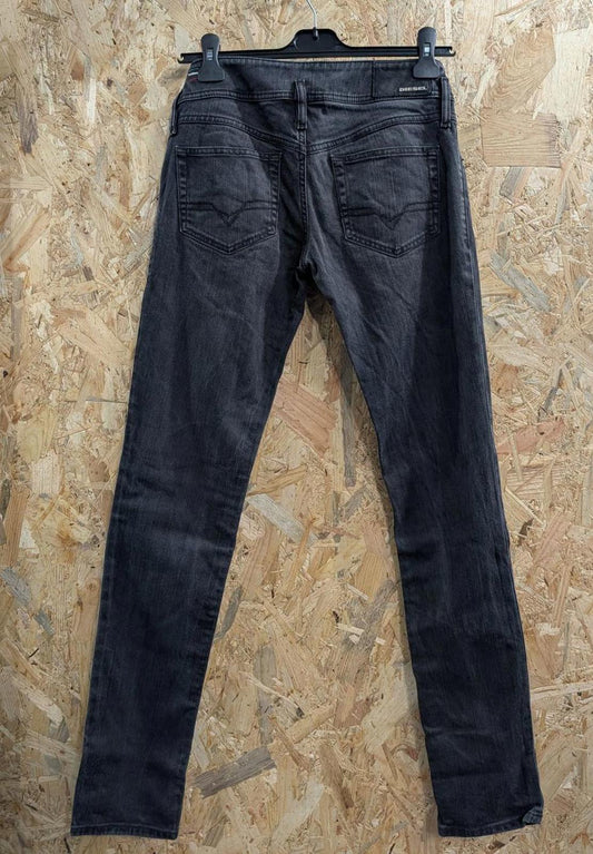 Diesel Matic Black Jeans W30 L34 Women Low Rise Made in Italy 008IE Zip Fly Y2K