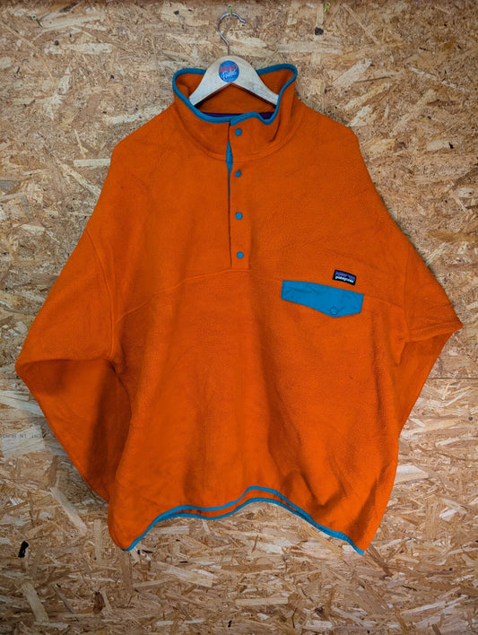 Patagonia Synchilla Fleece Mens XXL Orange Polyester Snap-T Retro Hiking Walking