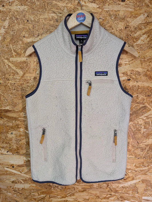 Patagonia Oatmeal Retro-X Pile Fleece Womens XS Vest Zip Cream Gilet Bodywarmer