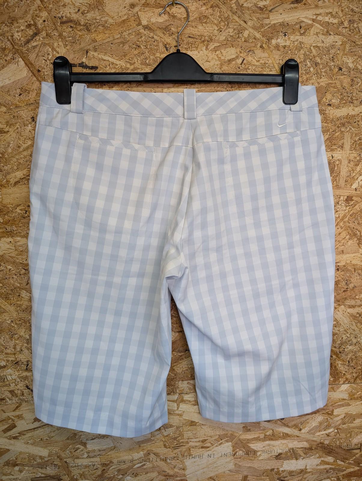 Nike Golf Tour Performance Shorts Size UK 16 W34 Women Check Blue White Pockets
