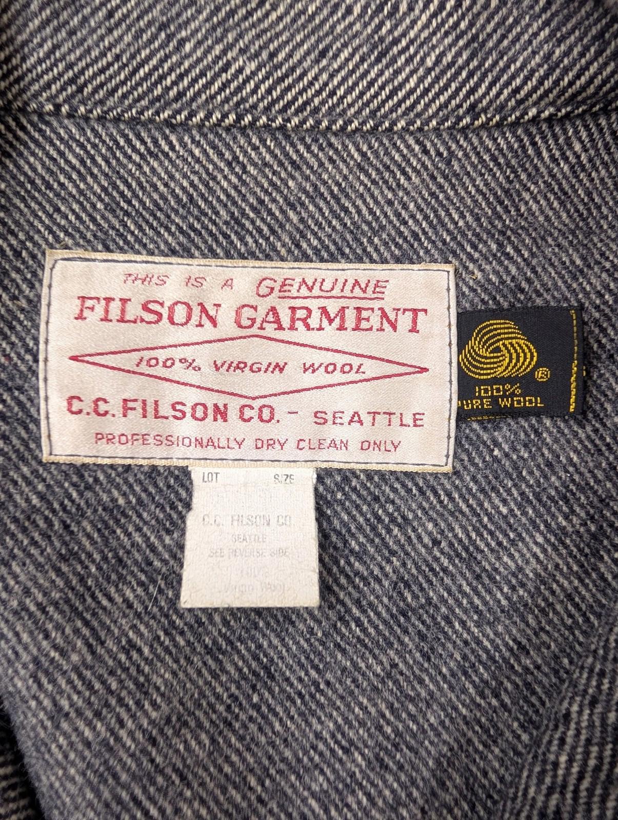Filson Wool Cape Coat Medium Men Mid-Length Double Mackinaw Grey Jacket Vintage
