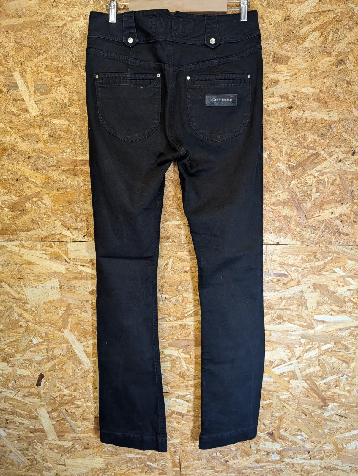 Karen Millen Jeans Womens UK14 W32 L34 Tall Black Denim Cotton Stretch Slim Y2K