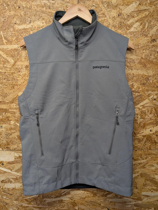 Patagonia Adze Fleece Vest Men Small Grey Polartec Zip Stretch Gilet Body Warmer