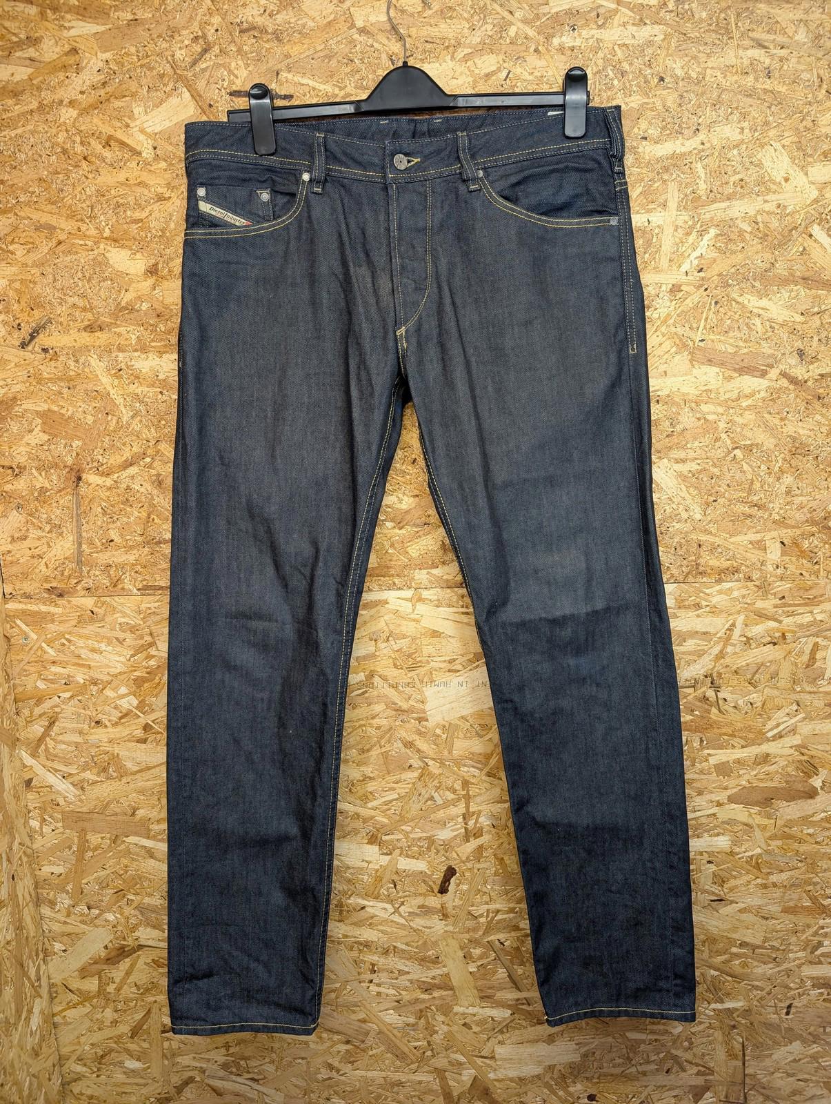 Diesel Koolter Jeans W36 L32 Men Slim Fit Dark Wash Blue Denim Rigid Indigo