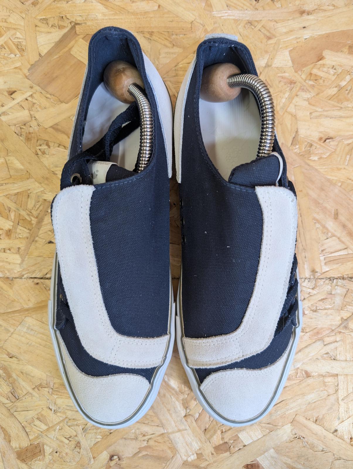 Maharishi Trainers UK 8 EU 42 Asym Day Shoes Low Suede Canvas Stone Navy Lace