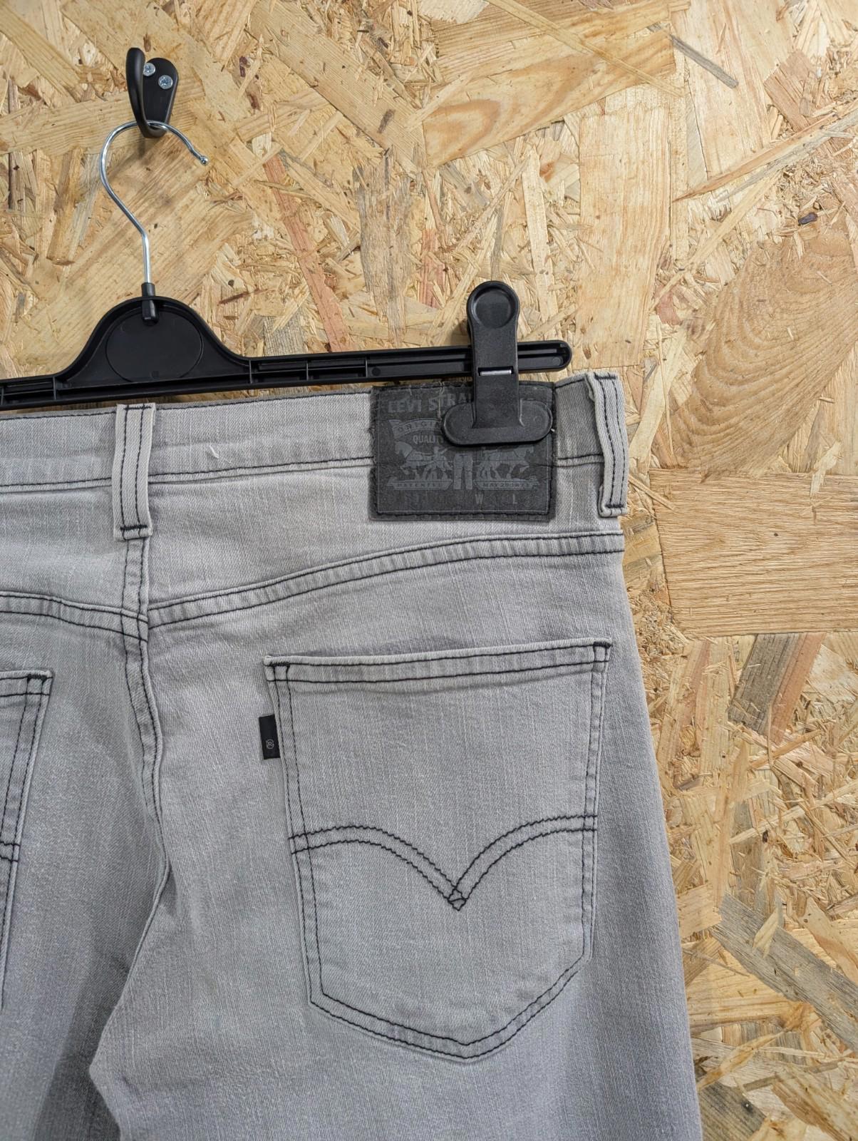 Levis 511 Slim Grey Jeans W32 L32 Men Straight Leg Black Tab Stretch Zip Fly