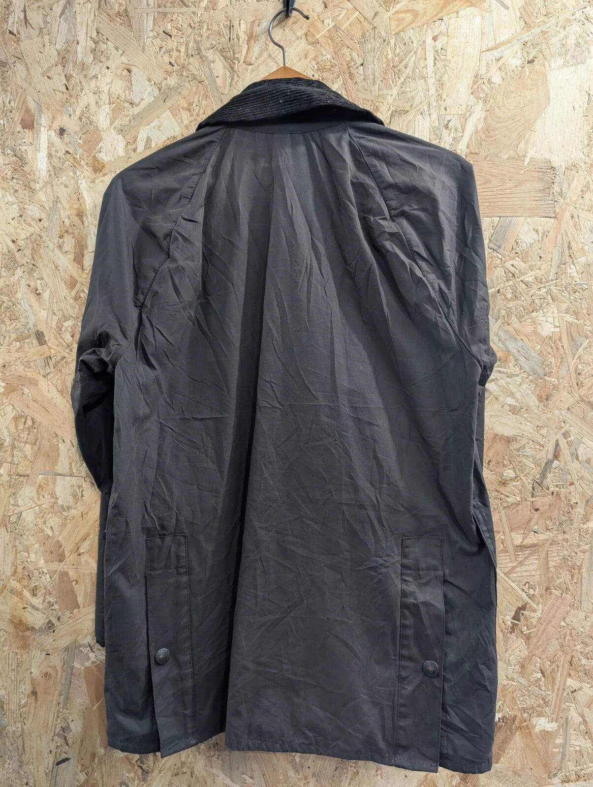Vintage Barbour Bedale Jacket Mens Small C34 Black Waxed Cotton A104 Original
