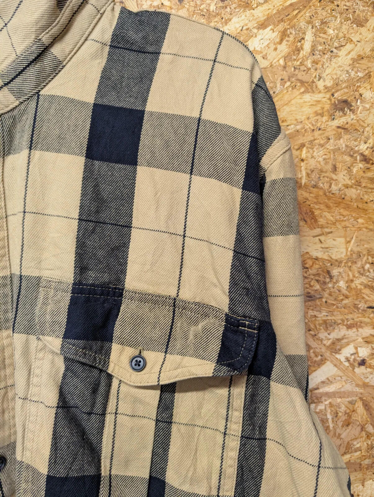 Filson Alaskan Guide Shirt Mens XXXL Beige Black Cotton Plaid Workwear Button