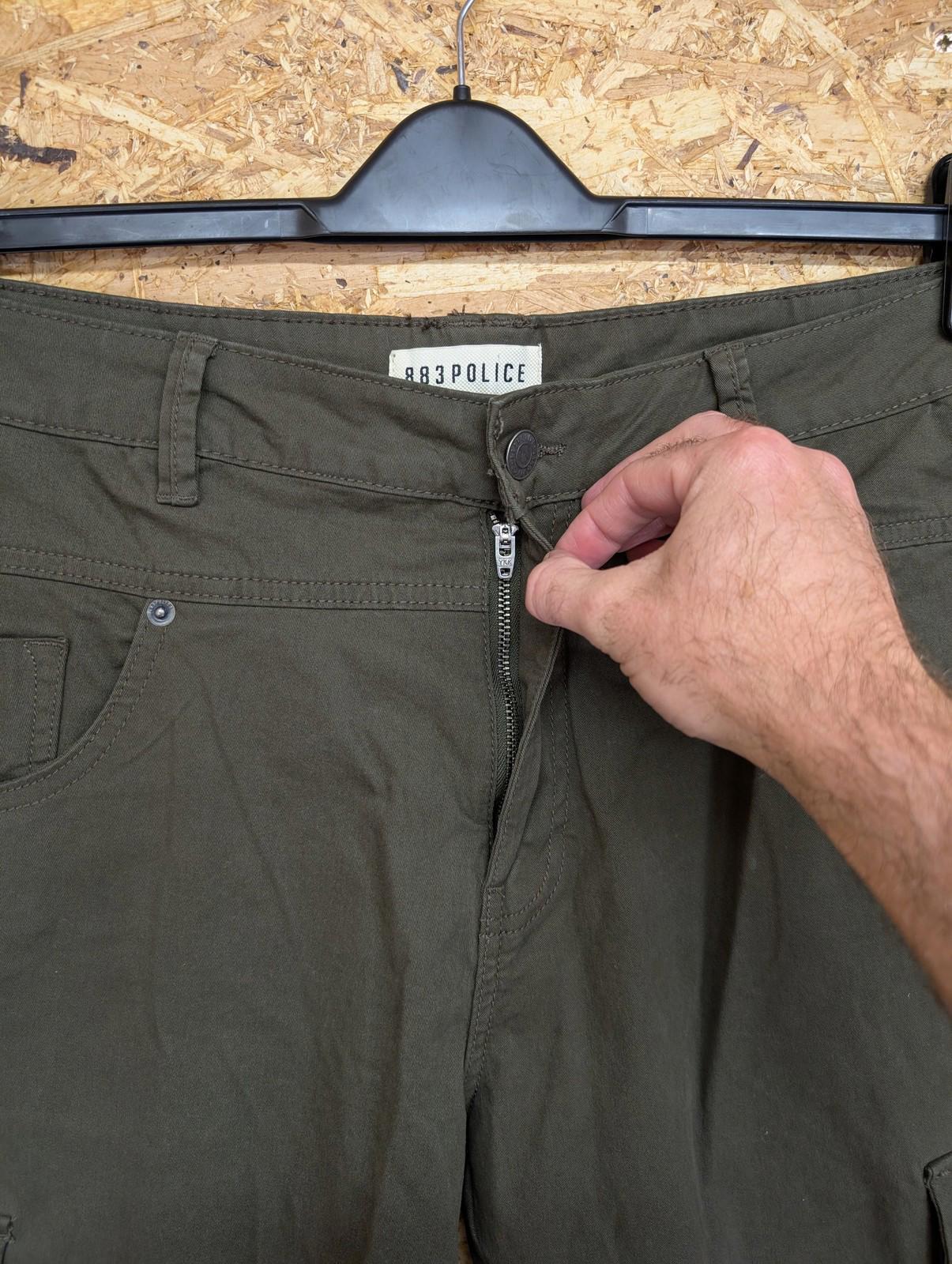 883 Police Mens W34 L30 Cargo Trousers Supernova Tapered Fit Khaki Green Slim