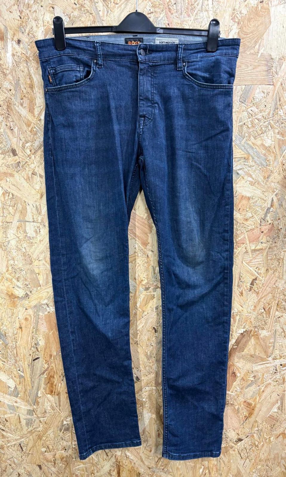 Hugo Boss Jeans W34 L34 Men Delaware Slim Navy Blue Comfort Soft Motion Denim