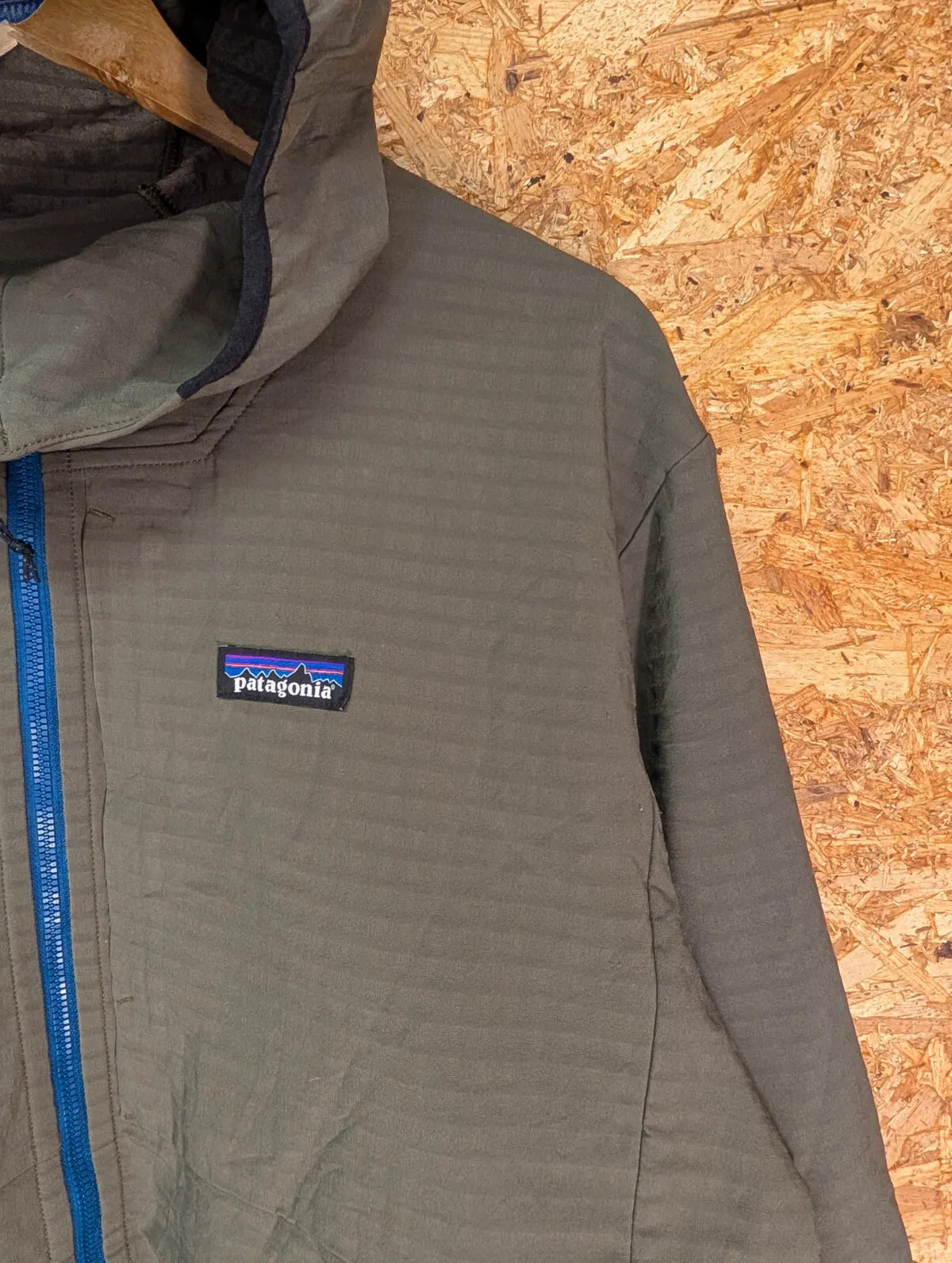 Patagonia R1 TechFace Hoody Jacket Mens XL Khaki Green Full Zip Microgrid Fleece