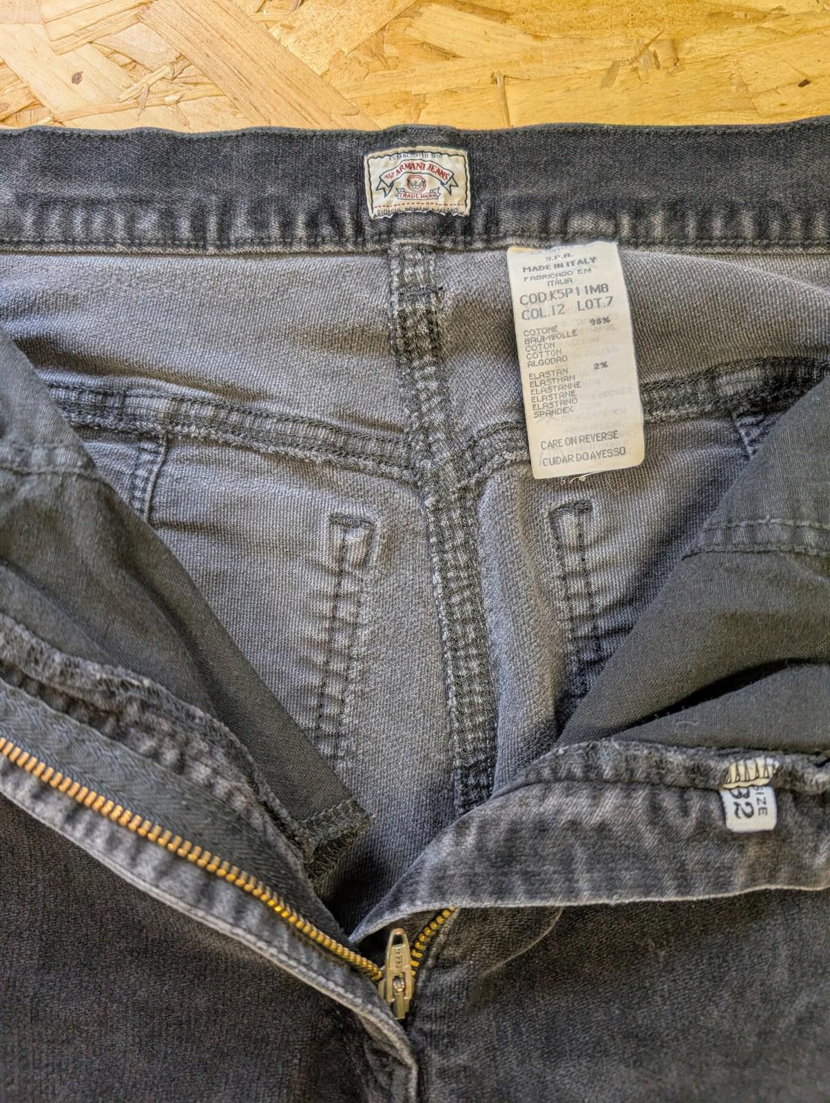 Armani Jeans Trousers Size W26 L31 Women Black Velvet Moleskin Vintage 90s Rock