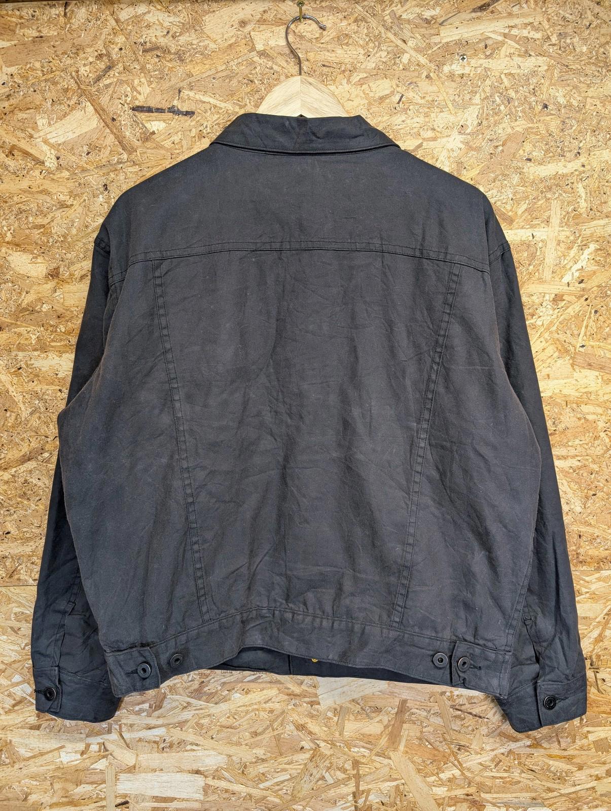 Flint & Tinder Wax Trucker Jacket Large Men Lined Cotton Casual Button Black USA