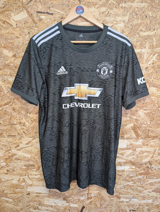 Adidas Manchester United Large Men Goalkeeper Football Shirt Black 2020 Kit Grey