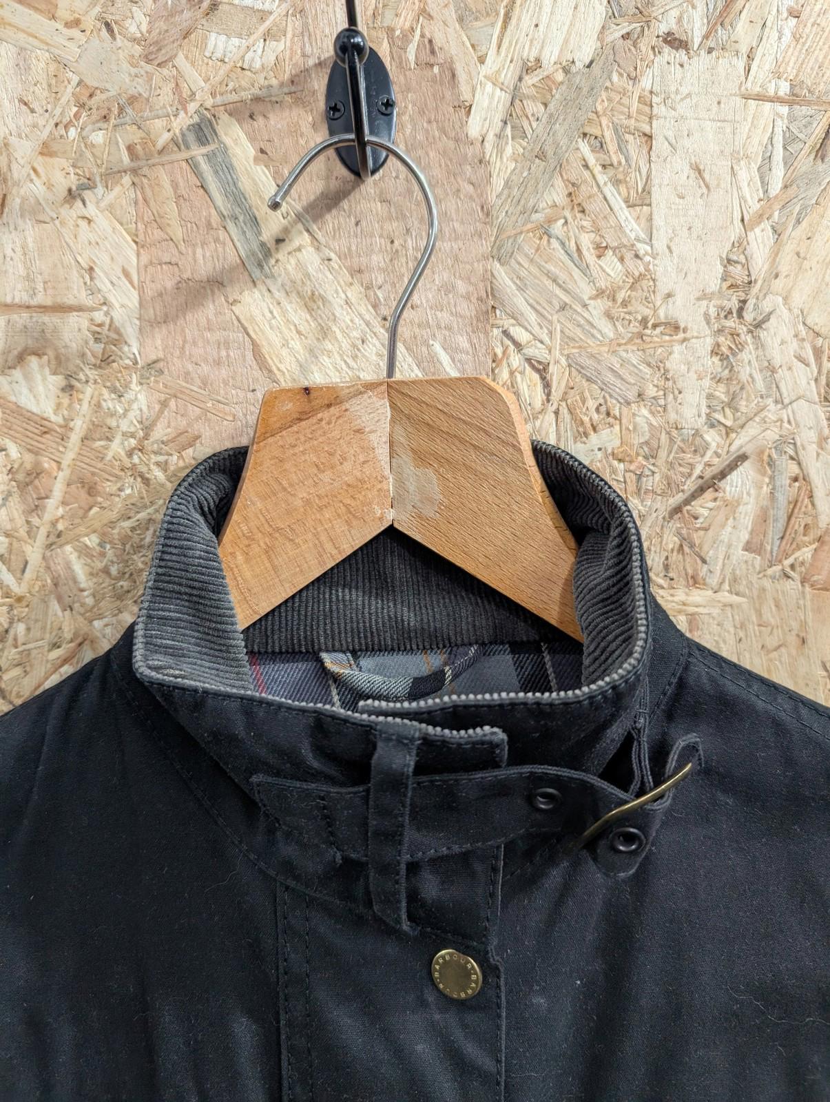 Barbour International Jacket UK Size 10 Women Belted Waxed Black Outdoor