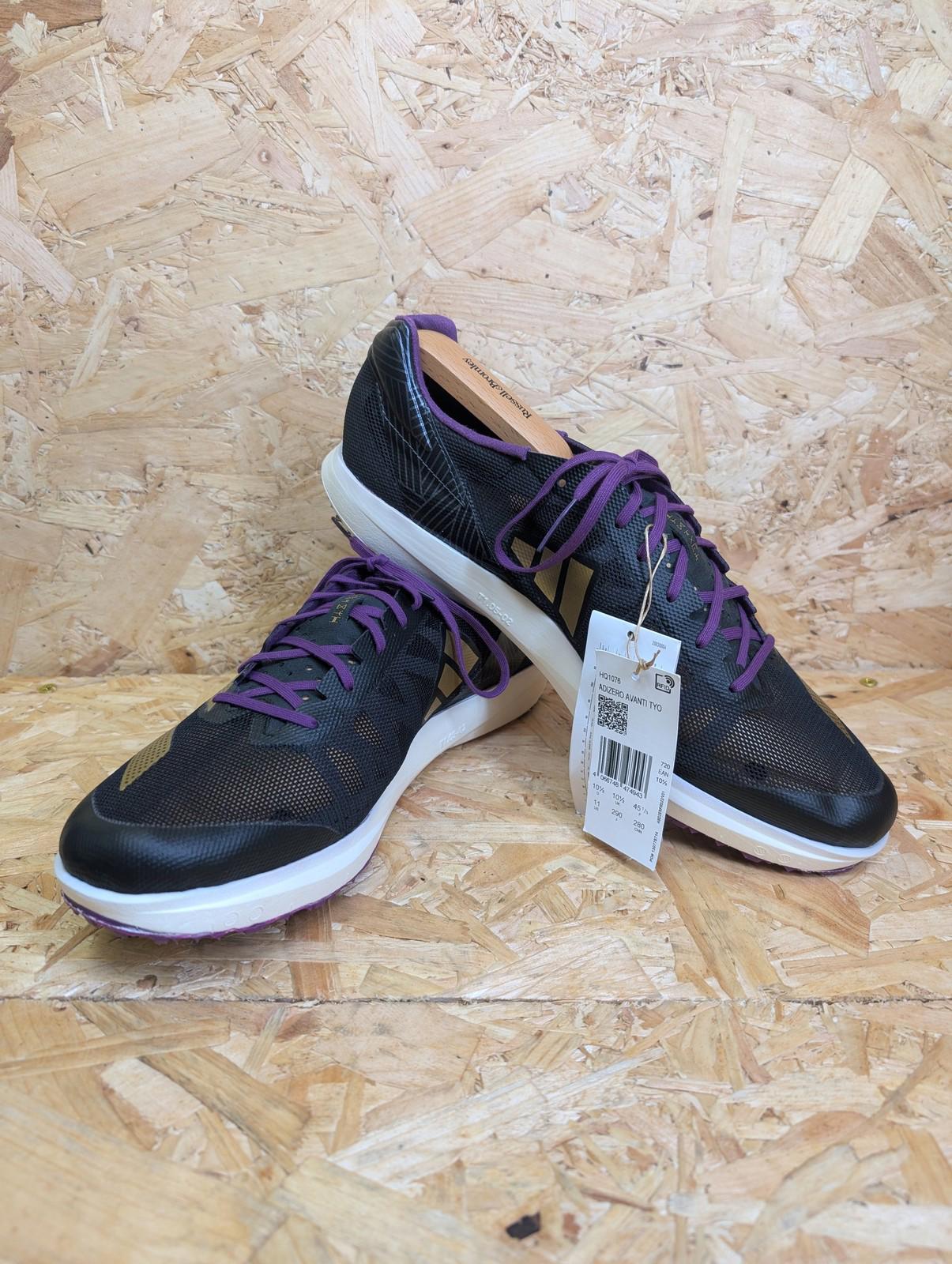 Adidas Adizero Avanti Mens Trainers UK 10.5 Black Gold Purple Running Spikes Marvel Black Panther