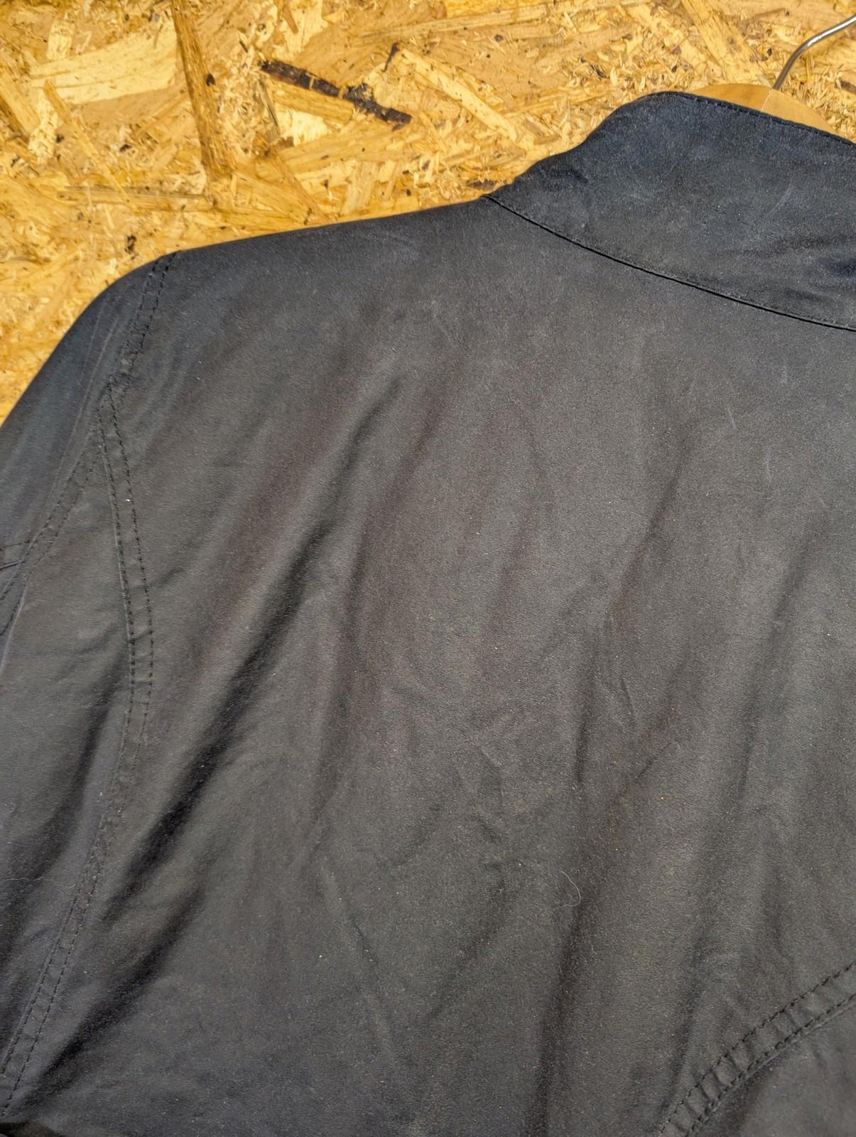 Barbour International Heyford Wax Jacket UK 8 Women Navy Blue Quilted Lined Belt