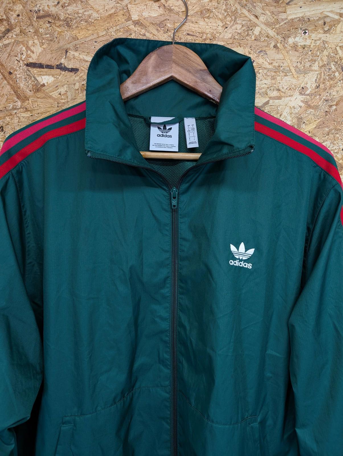 Adidas Originals Track Jacket Mens 3D Trefoil Large Retro Stripe Green Blue Red