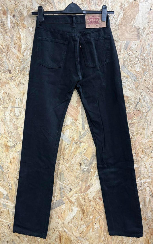 Levis 501 Black Jeans W29 L36 Men Made Vintage 90s Straight Leg Button Fly