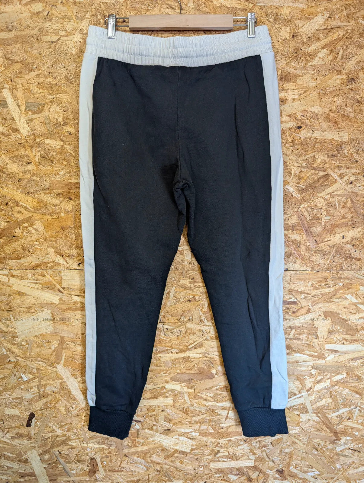 Moncrief London Joggers W32 W34 Black White Cotton Stripe Logo Zip Pocket Cuffed