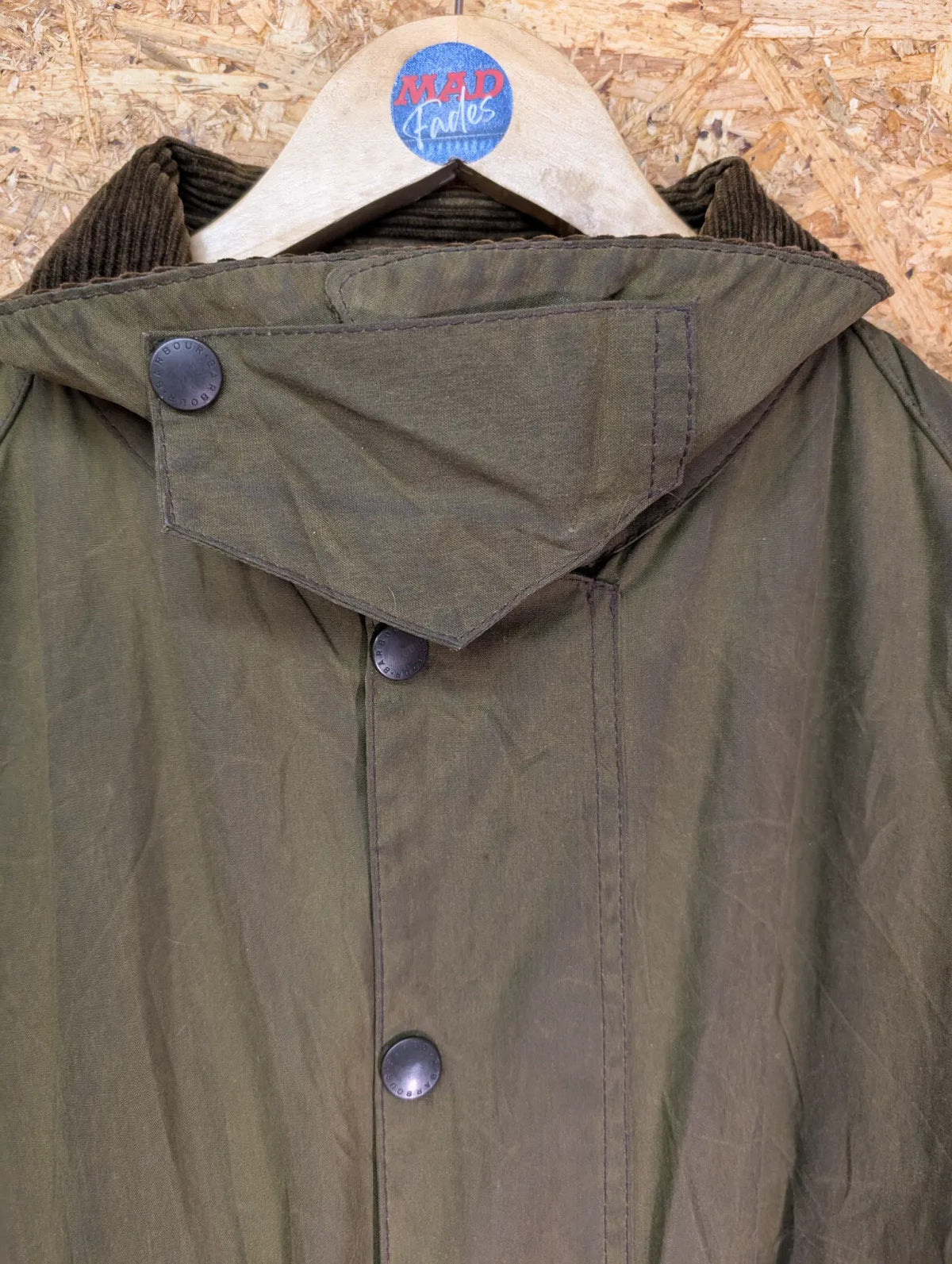 Vintage Barbour Classic Moorland Wax Jacket Men 2XL C52 Olive Green A820 + Hood