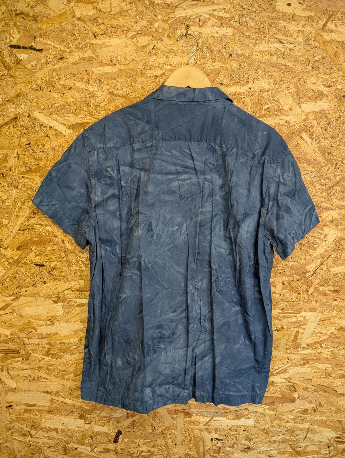 Kenzo Shirt Large Vintage 90s Short Sleeve Tie Dye Hawaiian Blue Cotton