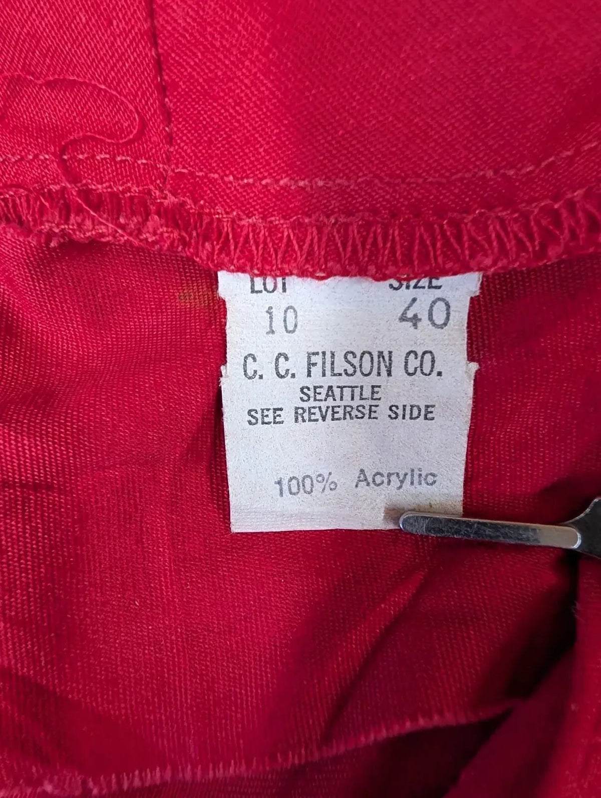Filson Red Cotton Dry Cloth Vest Mens Size 40 Medium USA Made Lot 10 Gilet 60s