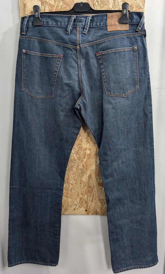 Paul Smith Jeans W34 L32 Men Straight Leg Regular Fit Vintage Y2K Navy Blue