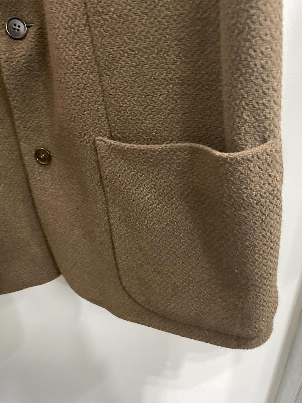 Emporio Armani Mens 2XL Smart Overcoat Jacket Brown 100% Wool Made In Italy