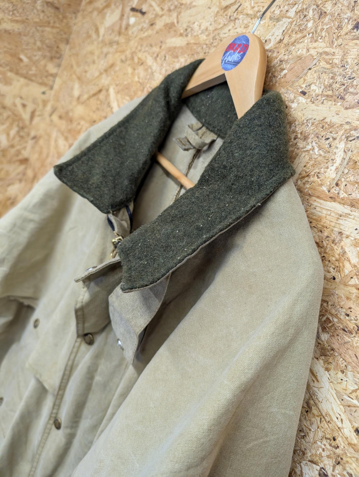 Filson Style Shelter 461n Waxed Packer Tin Cloth Jacket Green Coat Made USA 2XL