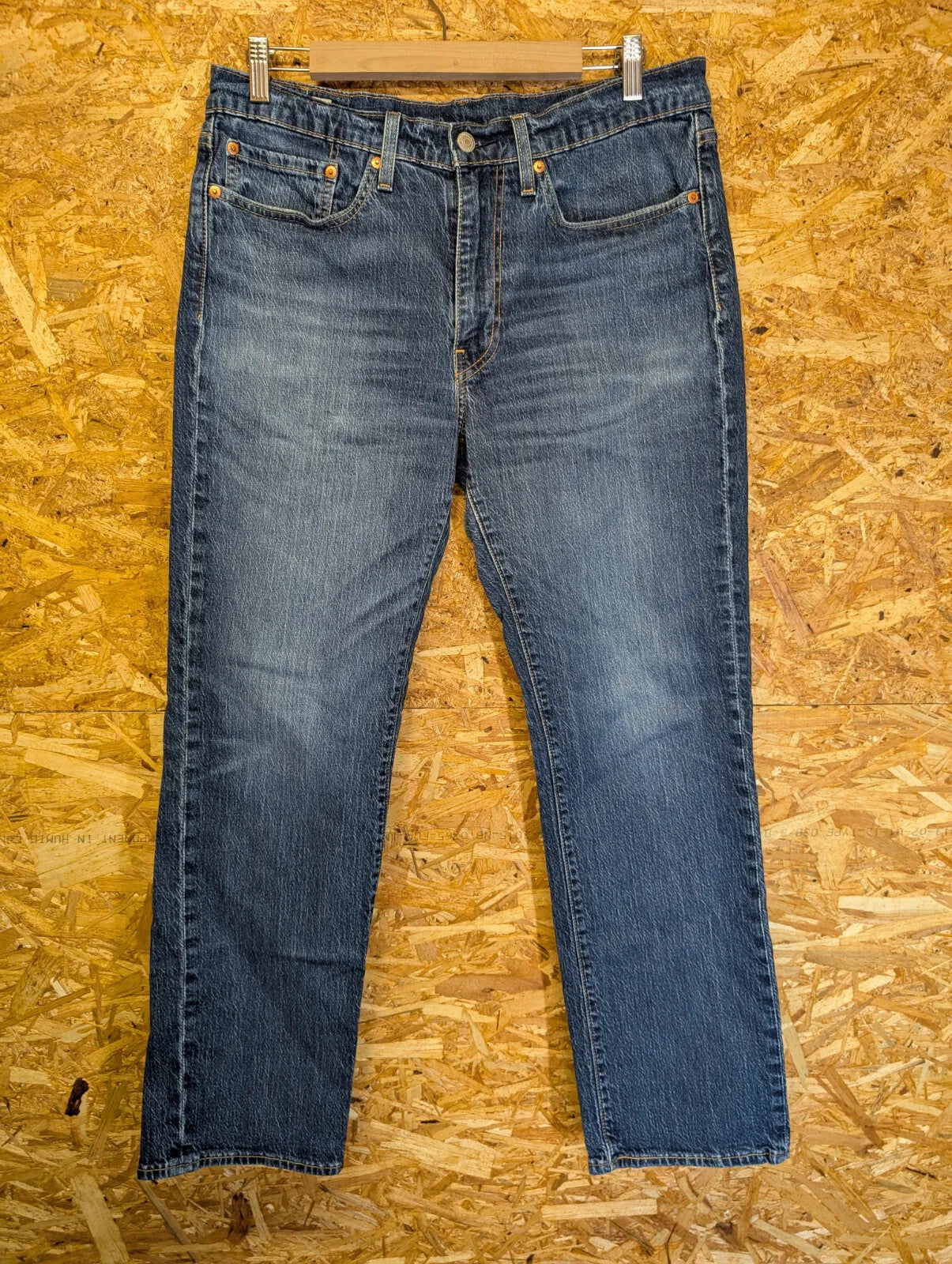Levis 502 Blue Jeans Mens W32 L30 Big E Tab Premium Denim Straight Leg Zip Fly