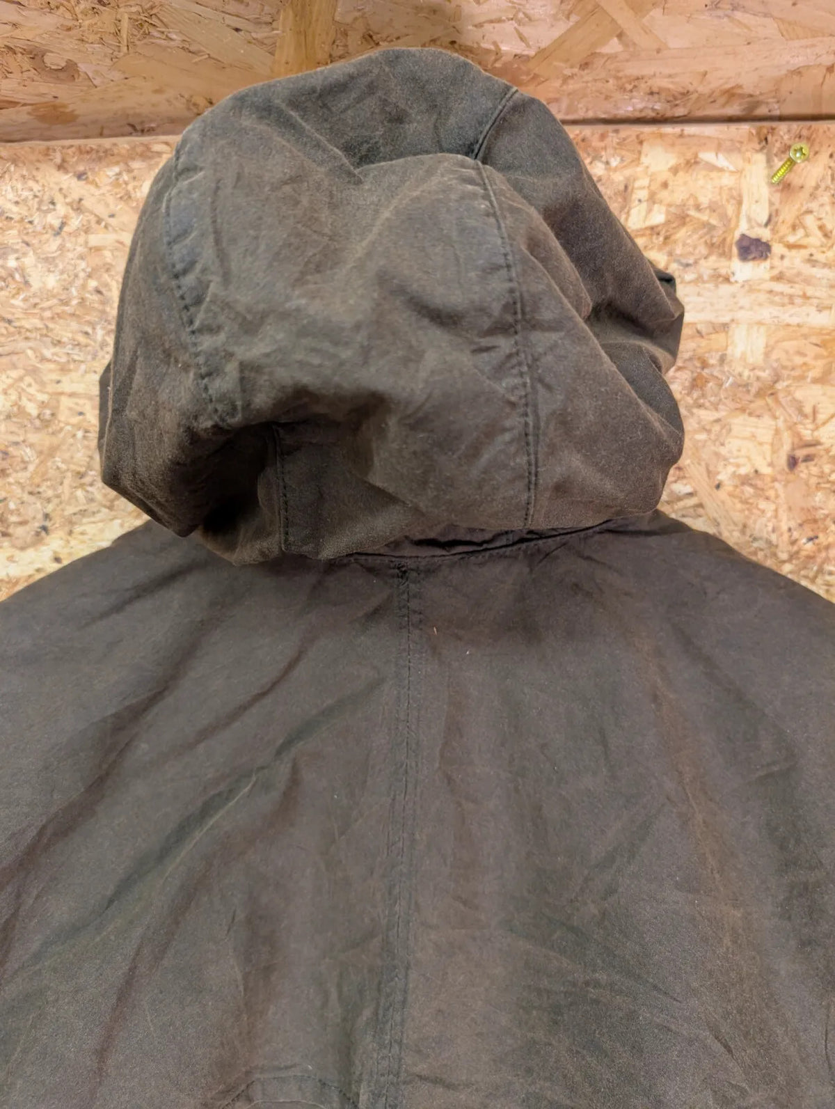 Barbour Catterick Parka Wax Jacket Large Green Cotton Cape Hood Sylkoil Finish