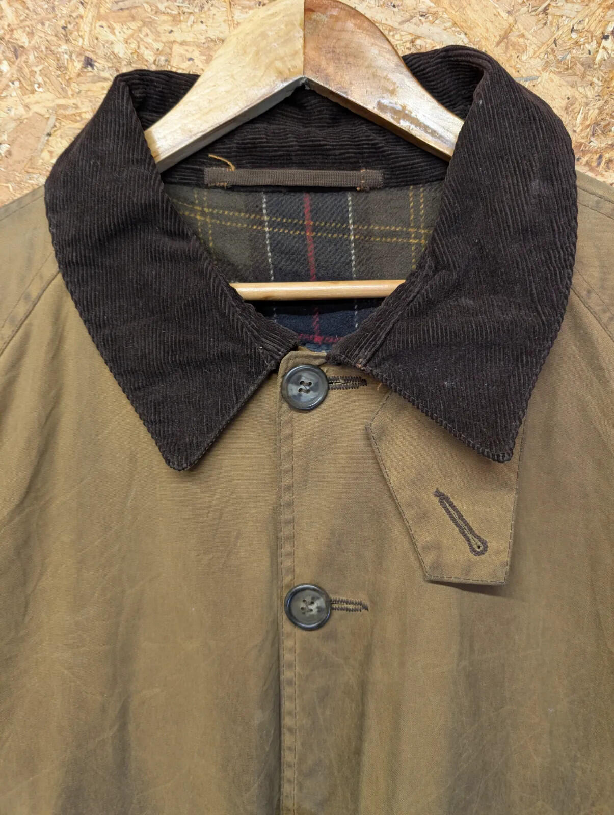 Vintage Barbour Beauchamp Wax Jacket Mens 3XL C52 Sandstone A186 Wool Lined 2000