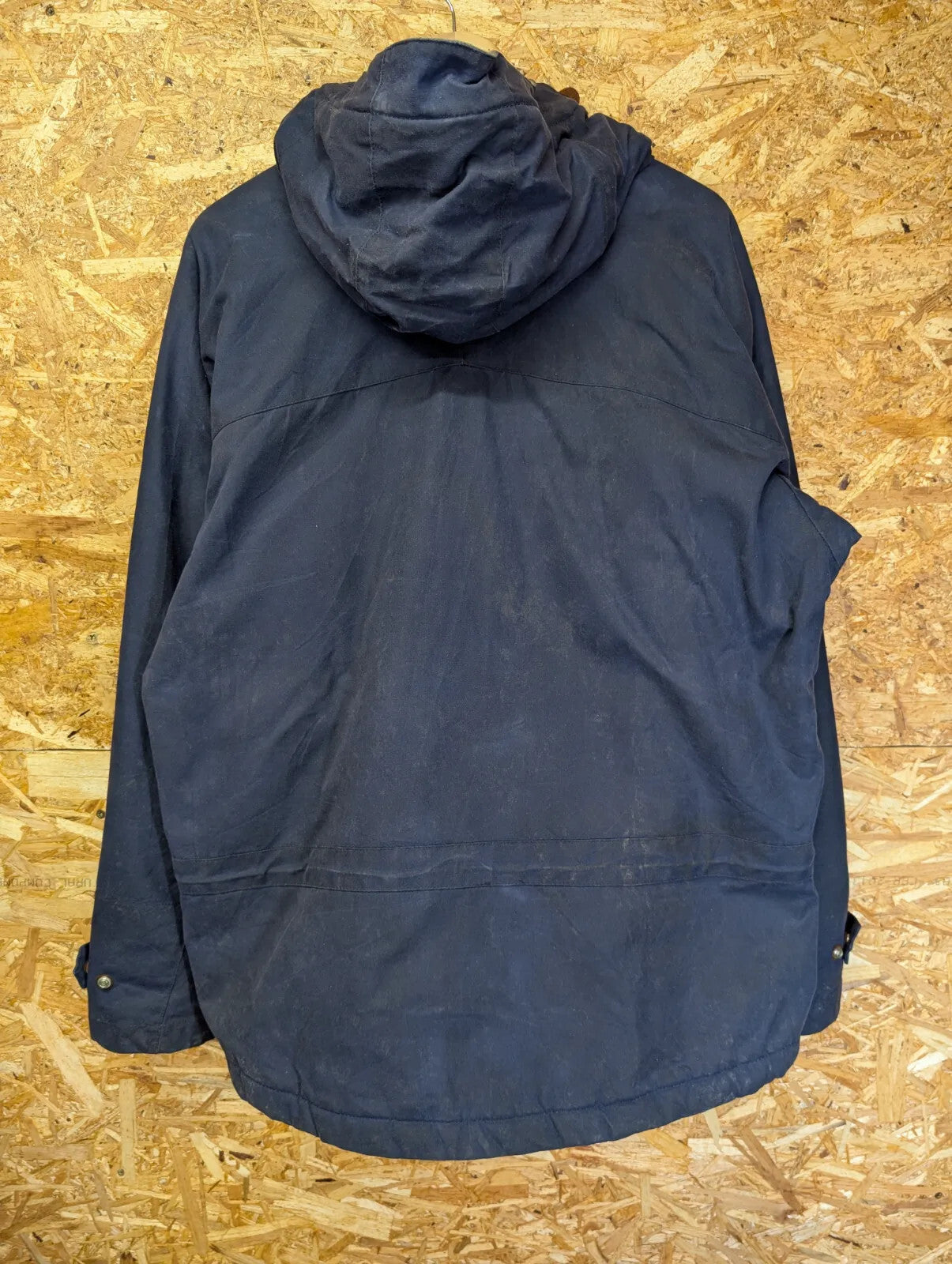 Filson Mountain Parka Jacket Men XXL Navy Blue Fleece Lined Tin Cloth Italy Made