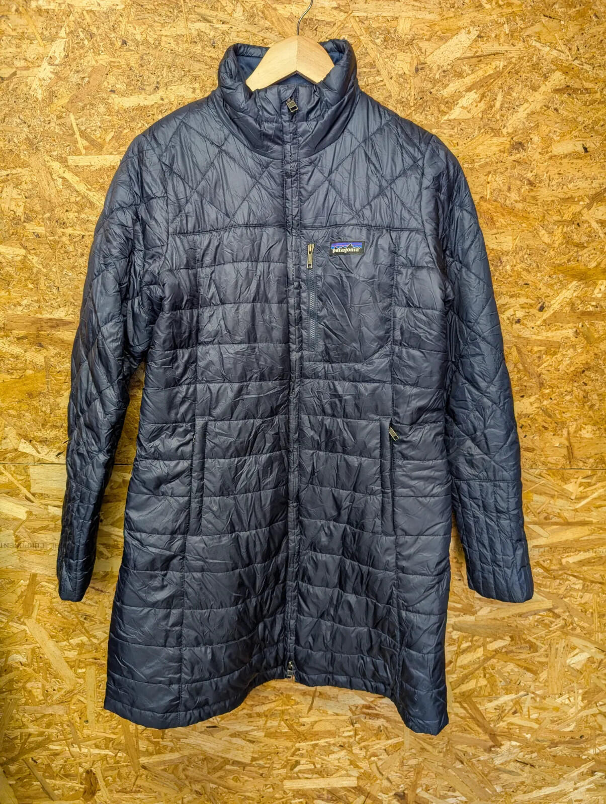 Patagonia Radalie Parka Coat Womens Medium Navy Blue Longline Puffer Padded Nano