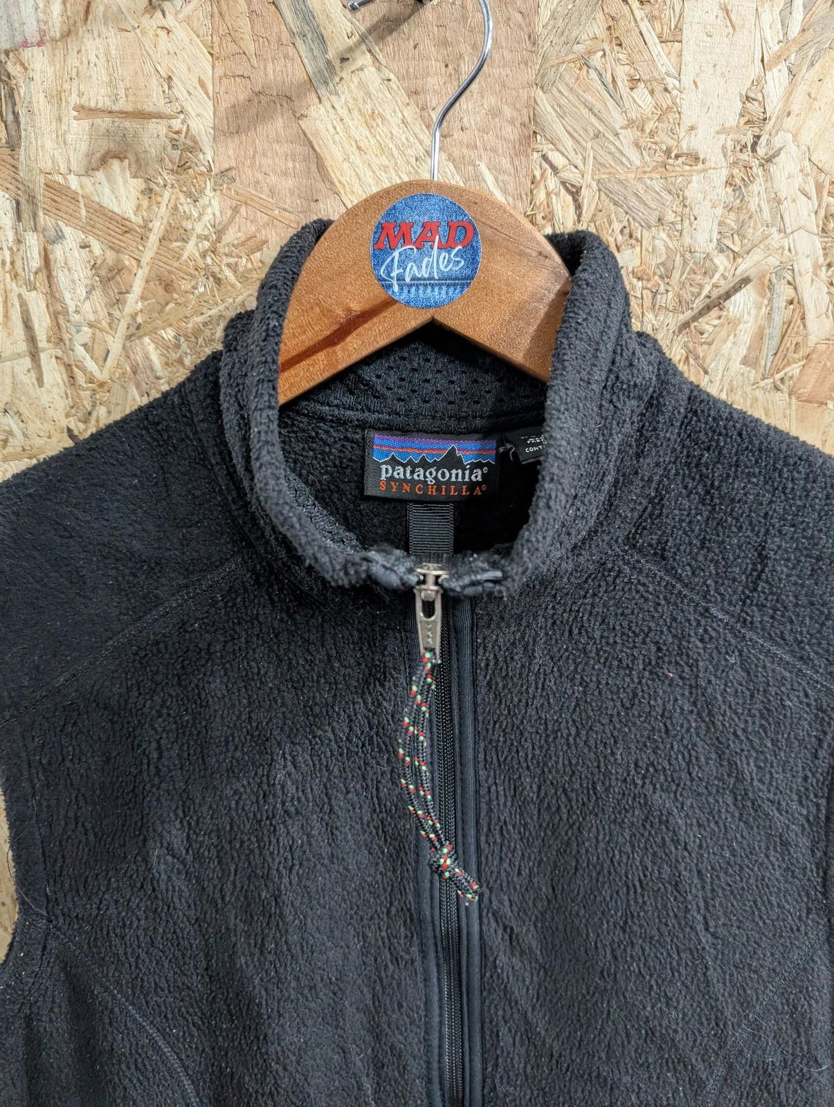 Patagonia Synchilla Vest Small Women Fleece Gilet Zip Black Bodywarmer USA Made