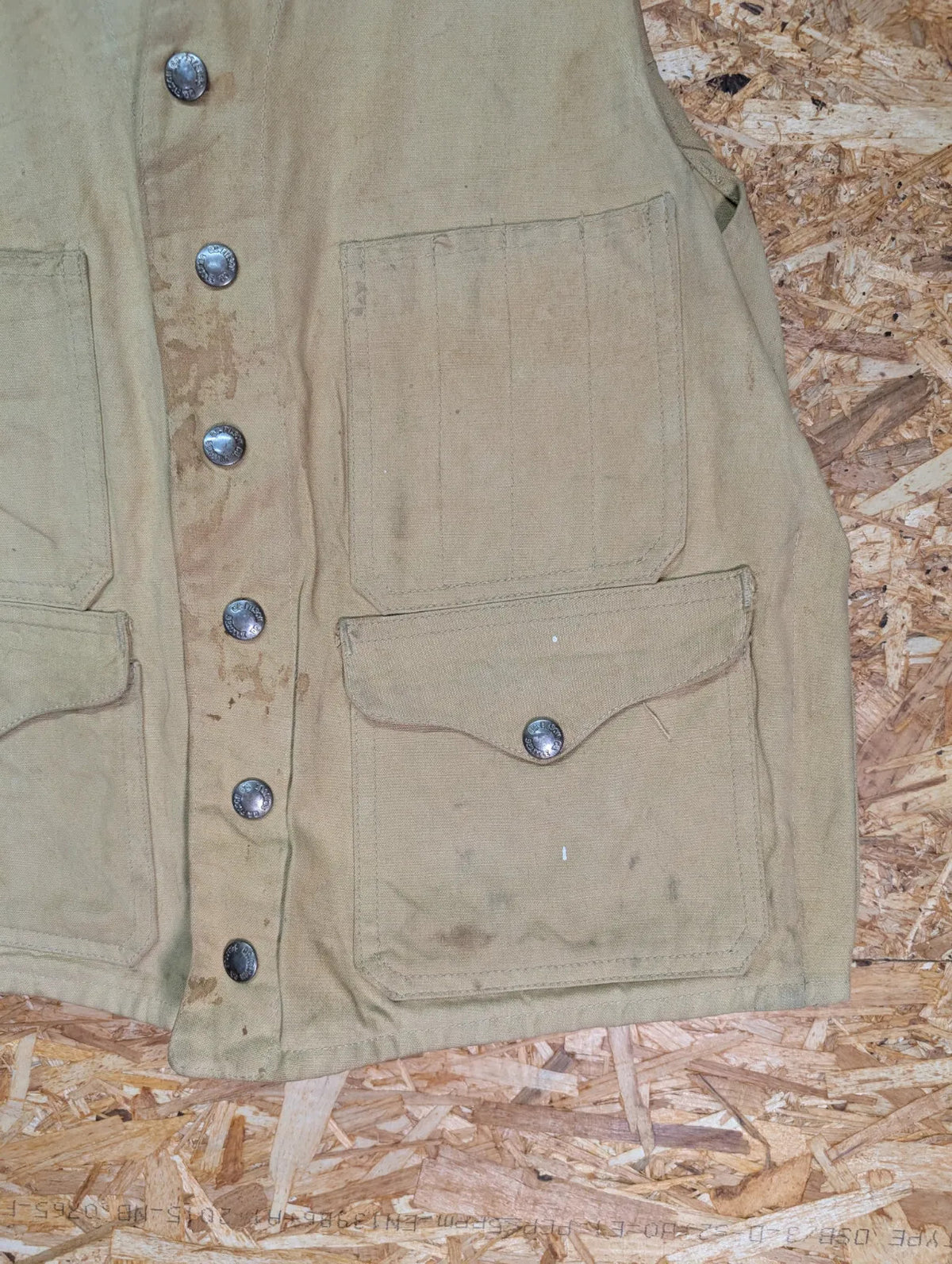 Vintage Filson Dry Cloth Vest 38 Small Gilet Beige Made USA Canvas 50s Heritage